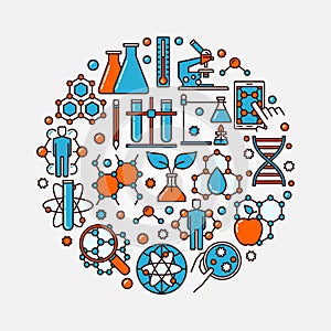 Biotechnology flat round symbol