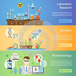 Biotechnology And Genetics Horizontal Banners