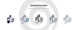 Biotechnology icon in different style vector illustration. two colored and black biotechnology vector icons designed in filled,