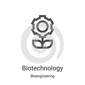 biotechnology icon vector from bioengineering collection. Thin line biotechnology outline icon vector illustration. Linear symbol