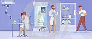 Biotechnology illustration in flat design