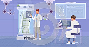 Biotechnology illustration in flat design