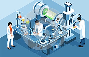 Biotechnology Isometric Illustration