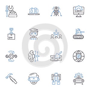 Biotechnology line icons collection. Genetic Engineering, Cloning, Gene Therapy, Microbiology, Fermentation, Biofuels