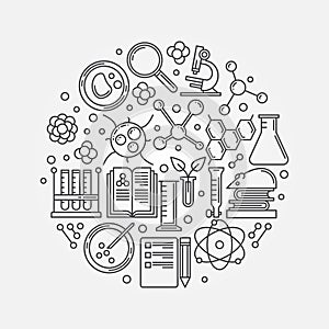 Biotechnology linear illustration