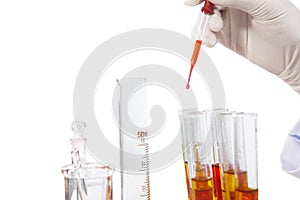 Biotechnology research in research laboratory