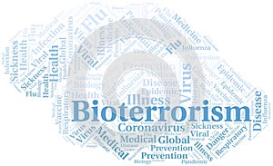 Bioterrorism word cloud on white background photo