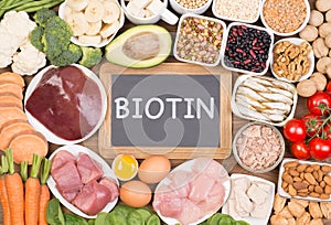 Biotin food sources, top view