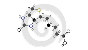 biotin molecule, structural chemical formula, ball-and-stick model, isolated image vitamin b7 photo