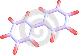 Biphenyl molecular structure on white background