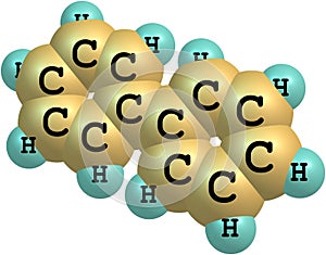 Biphenyl molecular structure on white background