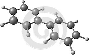 Biphenyl molecular structure on white background