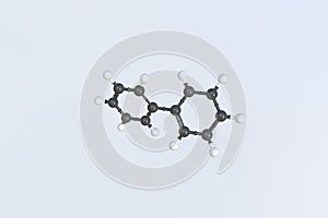 Biphenyl molecule, isolated molecular model. 3D rendering