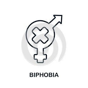 Biphobia icon from lgbt collection. Simple line Biphobia icon for templates, web design and infographics