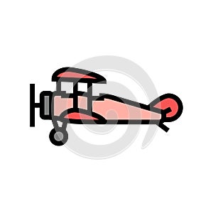 biplane airplane aircraft color icon vector illustration