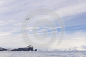 Biplane at Deception Island, Antarctica