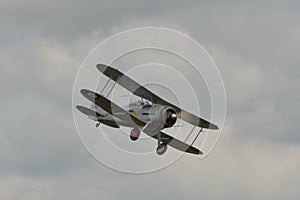 Biplane fighter plane of Royal Air Force on 1930s,1940s and World War 2