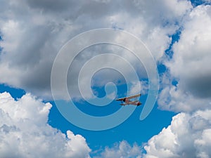 A Biplane in Flight