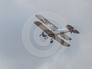 A Biplane in Flight