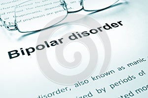 Bipolar disorder sign on a paper.