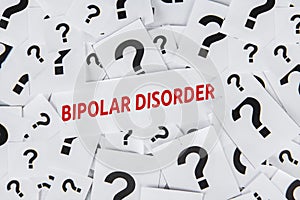 Bipolar disorder text with question marks