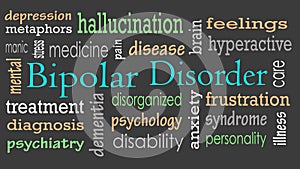 Bipolar disorder word cloud concept