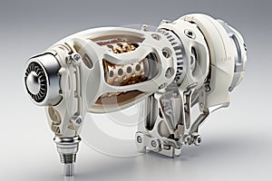 Bipolar Hip Prosthesis on white background