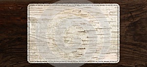 Birch bark texture background perforated edge