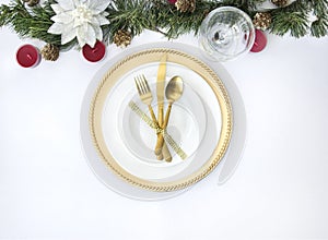 Birch and pine cones with present