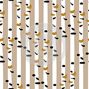 Birch and shelf fungi seamless vector pattern