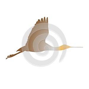 Vector silhouettes of heron.