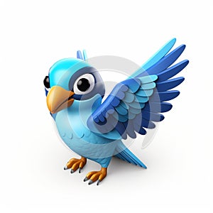 Bird 3d Icon: Cartoon Clay Material With Nintendo Isometric Spot Light