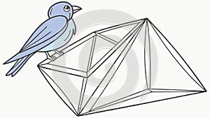 Bird on Abstract Pyramid, Nature and Modern Design. vector design Generative AI
