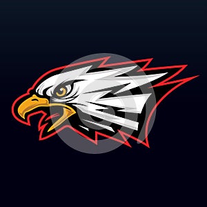 Eagle Skull Wing Vintage Vector logo icon photo