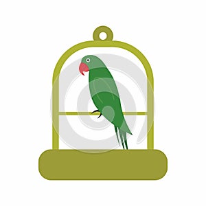Bird in Cage icon vector image.