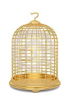 A bird cage isolated on white background 3D illustration