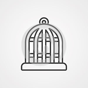 Bird cage vector icon sign symbol