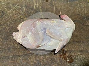 Bird carcasses quail and chicken