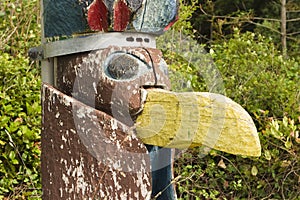 Bird Carving On Totem Pole