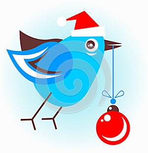 Bird with christmas ball