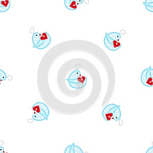 Bird Christmas tree toy pattern seamless vector