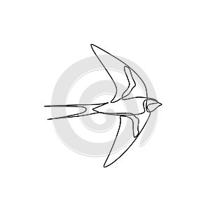 Bird continuous line drawing vector illustration minimalist design good for logo branding and abstract minimalism poster