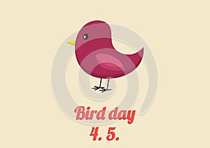 Bird day card in vintage colors