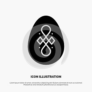 Bird, Decoration, Easter, Egg solid Glyph Icon vector