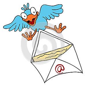 Bird Delivering Email