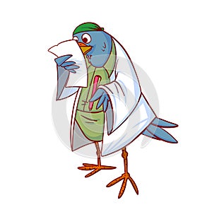 Bird doctor colorful vector illustration