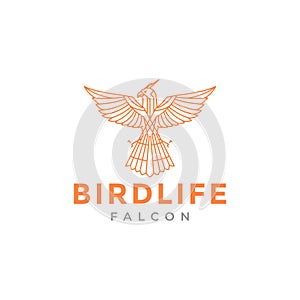 Bird eagle or falcon line polygon logo design vector graphic symbol icon illustration creative idea photo
