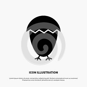 Bird, Easter, Egg, Food solid Glyph Icon vector