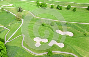 Bird eye cien on golf field