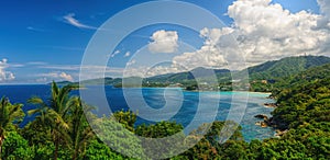 Bird-eye panorama of Phuket coastline